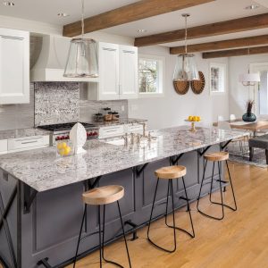 kitchen and cabinetry in newly constructed luxury home